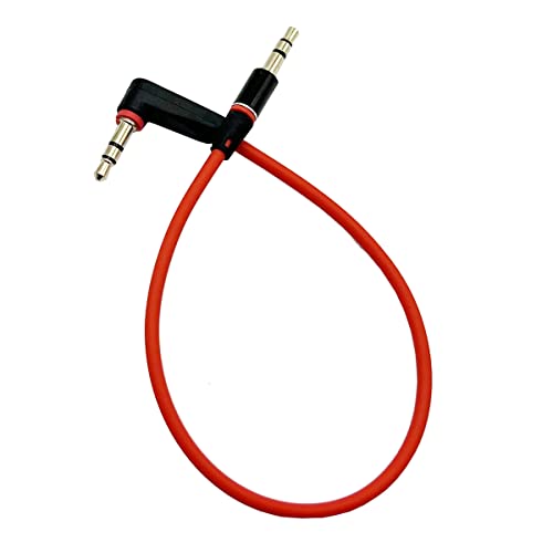 Seadream 3.5mm Aux Cable Short 2Pack 8inch 3Port | 3.5mm Right Angle Male to Male Stereo Audio Cable Replacement for Headphones, iPods, iPhones, iPads, Home / Car Stereos
