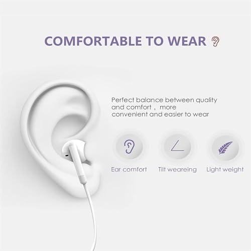2 Packs-for iPhone 14/13/12/11/XR/XS/X/Pro/Pro Max Headphones Wired Earbuds | Nosie Reduction Built-in Microphone & Volume Control Headsets Compatible with iPhone 14/13/12/11/XR/XS/X/8/7/SE/Pro/Pro Max