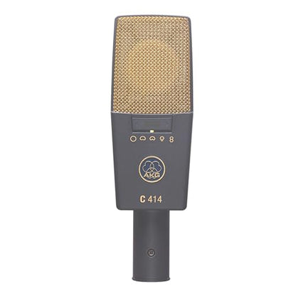 AKG Pro Audio C414 XLS Studio Grade Professional Large Diaphragm Vocal and Instrument Condenser Microphone with Rugged Aluminum Carrying Case. XLR Connector. Gray with Gold - style: C414 XLS Single