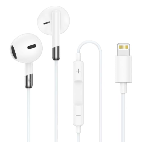 Wired Ear Buds Compatible for iPhone 14 Plus/14 Pro Max/13/12/11/XR/XS/X/8/7/Pro Max,Wired Earphone Headphones with Lightning Connector Built-in Microphone & Volume Control Headsets,Noise Isolation