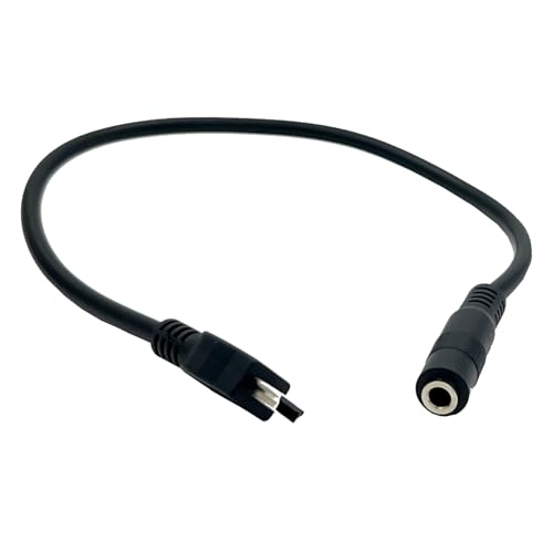 Seadream 3.5mm Female to 5 Pin Mini USB Male Microphone Adapter Cable; 2Pack Mini USB Male to 3.5mm Audio Cable Mic Cord TRRS 4-Pole