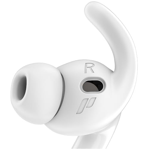 Proof Labs 4 Pairs for AirPods Pro 3 Ear Hooks Covers [Added Storage Pouch] Anti Slip Ear Tips Accessories Compatible with Apple AirPods Pro 3rd Generation (White)