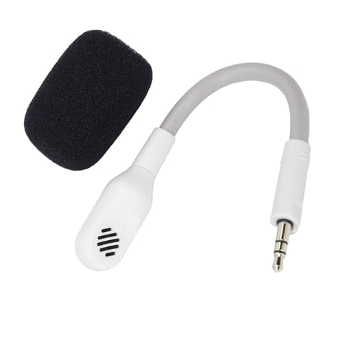 Gaming Mic, Headset Microphone for Barracuda X Gaming Headset Mic Replacement 3.5mm Microphone Professional 3.5mm Detachable Gaming Boom Microphone (White)