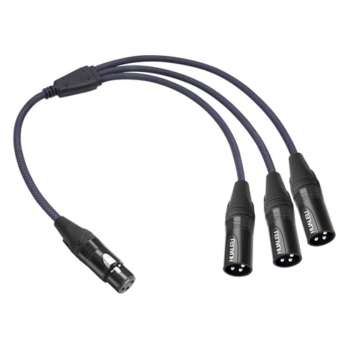 3-Pin XLR Female to 3 Male Y Splitter Cable,3 Way XLR Splitter Cable Balance 1 Female to 3 Male Audio Cable for Mixer Microphone- 2Feet - size: 2Feet, style: XLR 1 F To 3 M