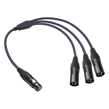 3-Pin XLR Female to 3 Male Y Splitter Cable,3 Way XLR Splitter Cable Balance 1 Female to 3 Male Audio Cable for Mixer Microphone- 2Feet - size: 2Feet, style: XLR 1 F To 3 M