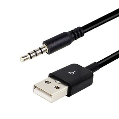 YACSEJAO USB to 3.5mm Audio Jack Coiled Cable, Male AUX to USB 2.0 Adapter Cord for MP3 Players, Headphones