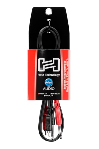 Hosa CPR-202 Dual 1/4" TS to Dual RCA Stereo Audio Cable, 2 Meters