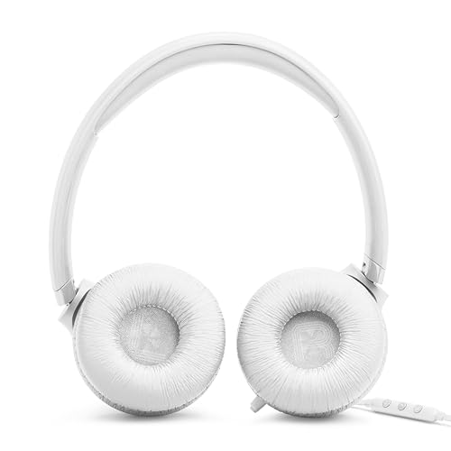 JBL Tune 530C - Wired On-Ear Headphones - White | JBL Pure Bass Sound, Hi-Res Audio, Wide compatibility, 3-button remote with microphone, Easy EQ presets - color: White