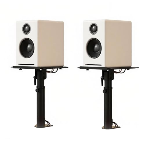 Desktop Clamp-on Speaker Stands Height Adjustment and Tilt for Studio Computer Office