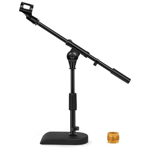 InnoGear 2 Set Mic Stand Desk Boom Arm Microphone Stand for Blue Yeti | for Shure Fifine Guitar Amps, 4.4lb Weight Capacity, Arm Swivel Sideways, Stable, Extendable, Adjustable, Cable Clip Included - size: Medium