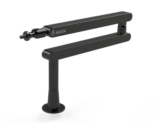 BEACN Mic Stand (Dark) - Low Profile Adjustable Boom Arm, 360° Mount | Studio-Quality Microphone Arm w/ 360° Rotation, Cable Management, Easy Clamp, Universal fit. Streaming, Podcasting, Gaming. - color: Dark