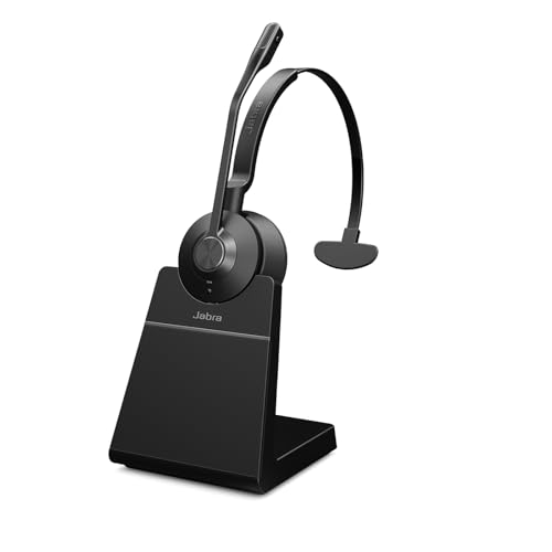 Jabra Engage 55 SE (Second Edition) Single-Ear Wireless Headset w/Link 400 USB-C DECT Adapter – Noise-Cancelling Mic, Extensive Range – Works with All UC Platforms Like Google Meet & Zoom, Black - size: USB-C Adapter, style: All Platforms
