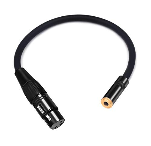 XLR to 3.5mm TRS Adapter Cable, Female to Female Balanced Audio Converter with Gold-Plated Connectors for Mics/Mixers/Interfaces (6ft Nylon-Braided) - color: XLR Female to 1/8" Female