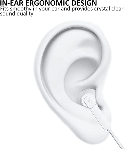D & K Exclusives USB C Wired Earbuds with Microphone and Volume Control – in Ear Type C Headphones with Braided Cable, Built in Mic & Remote for Calls, Music, Laptop and Smartphone
