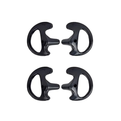 Replacement Earmold for Acoustic Coil Tube Earpiece(2Pairs Black) | Ear Mold Earbud for Motorola Midland Baofeng Walkie Talkie Clear Tube Headset - color: Black