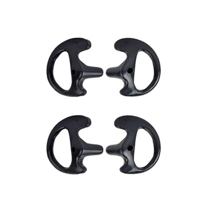 Replacement Earmold for Acoustic Coil Tube Earpiece(2Pairs Black) | Ear Mold Earbud for Motorola Midland Baofeng Walkie Talkie Clear Tube Headset - color: Black