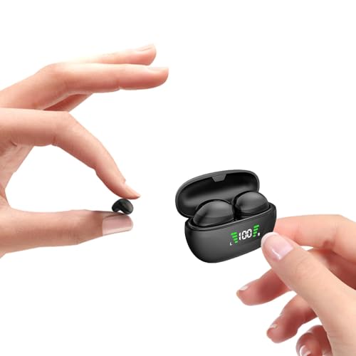 Xmenha Wireless Mini Invisible Earbuds - Hidden for Work, Bluetooth Micro Tiny Earbuds for Small Ears, Discreet Low Profile Spy Earpiece - color: Black