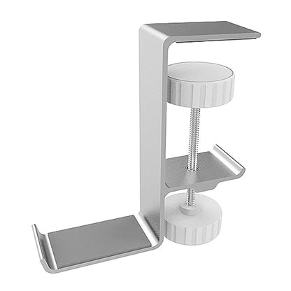 QMQJIA Metal Earphone Holder Hook Under Desk Headphone Stand Headset Hanger with Adjustable Clamp Universal Aluminum Alloy Headphone Hanger Sturdy Hook for Hanging Headphones On Desk Or Shelf