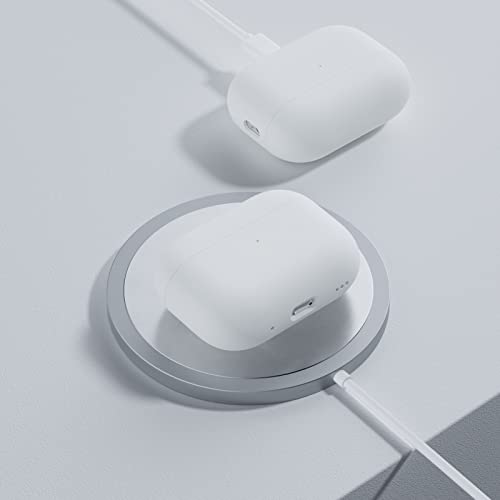 ORNARTO for AirPods Pro 2 Case, Hybrid Silicone, White | Hybrid Silicone Rubber, Front LED Visible, Wireless Charging, Skin-Friendly Soft Touch, Anti-Scratch, Detachable Lanyard - color: White