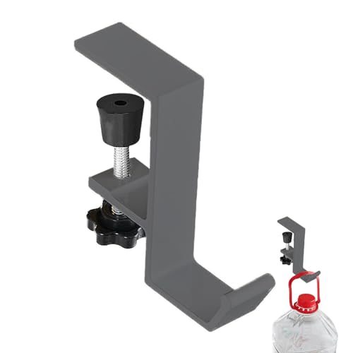 Headphone Holder Desk - Under Desk Headphone Hanger | Aluminum Alloy Table Side Bag Hook | Nail- Detachable Under Desk Clamp Hook Mount - Desk Bag Holder For School Home Apartment | Headset Hanger - color: Gray