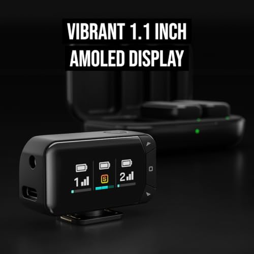 RØDE Wireless Micro - Compact Wireless Microphone Camera Kit, Two Mics with Camera Receiver, Smartphone Receiver, and Charge Case for Content Creation - USB-C, Black | 2.4 GHz digital signal with GainAssist and charging case for cameras, smartphones and c