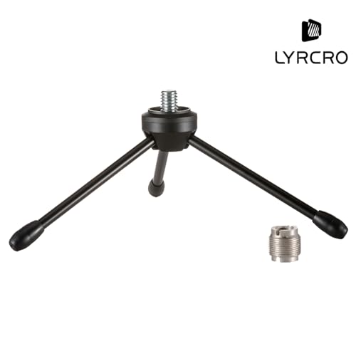Desktop Desk Foldabe Tripod Microphone Stand with Non-slip Feet,Durable Iron Construction,Ideal for Podcasts, Online Chat, Conferences, Lectures,meetings with dynamic microphone