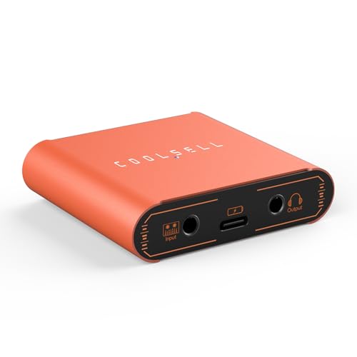 192kHz/24bit Audio Interface, Portable USB and iPhone Guitar Interface - color: Orange