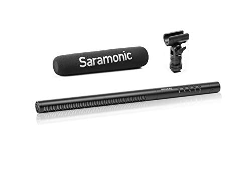 Saramonic SR-TM7 Super-Cardioid Broadcast XLR Shotgun Condenser Microphone with Built-in Rechargeable Battery, 15" Capsule, Digital High-Pass Filter, PAD, and High Frequency Boost Switches