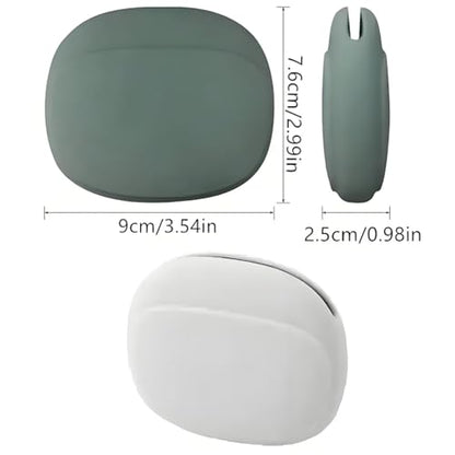Silicone Headphone Organizer Data Cable Storage Case Holder Small Bag Pouch Portable for Bluetooth Headset Wired Earbuds Earplugs USB Flash Drive Key 2pcs