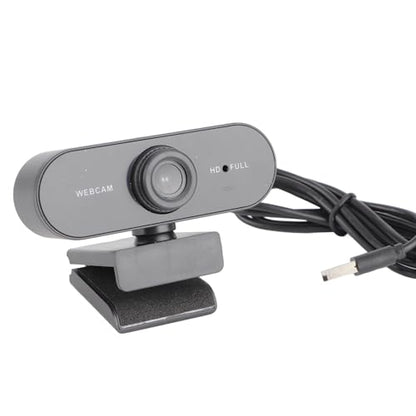 EBTOOLS 2K Full Webcam USB Camera with Built in Microphone, 360 Degree Rotation, Auto Focus Distance, Drive, for Live Broadcast, Net Class, Meeting (Black)