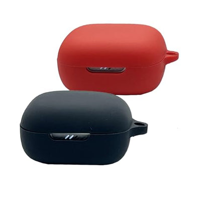 Seadream 2Pack Silicone Case Cover Compatible with JBL Live Free 2/JBL Live Pro 2TWS True Wireless Earbuds, Protective Earphones Skin Cover with Keychain Hook (2pcs Red+Black) - color: 2pcs Red+Black