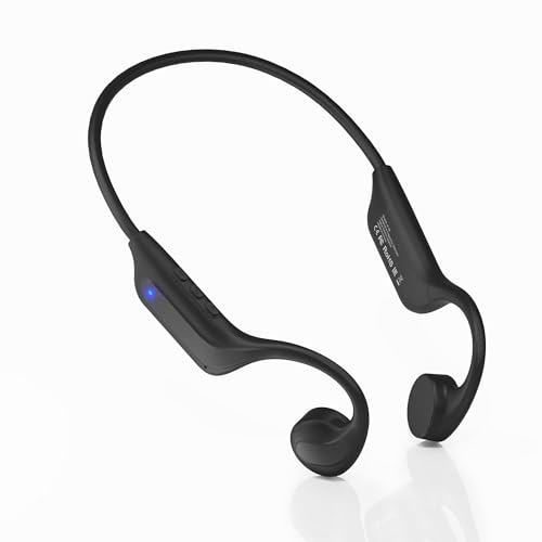 New Bone Conduction Headphones Bluetooth 6.0, Open Ear Headphones with Mic, 3 EQ Modes, Anti-Leak Audio, Dual Pairing, 10H Playtime, 25g Lightweight, IP65 Waterproof for Running, Cycling & Hiking - color: Black