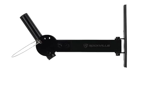 Rockville RPW30 Wall Mount Brackets for PA Speakers with Safety Cable, 35mm, Swivel & Tilt, Heavy Duty, (Pair) | Heavy Duty Steel, 110 lb Capacity Each, Horizontal and Vertical Tilt, Includes Mounting Hardware, for PA Speaker Installation - style: Tilt an
