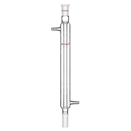 StonyLab Borosilicate Glass Liebig Condenser with 24/40 Joint 300 mm Jacket Length Lab Glass Condenser - size: 300 mm