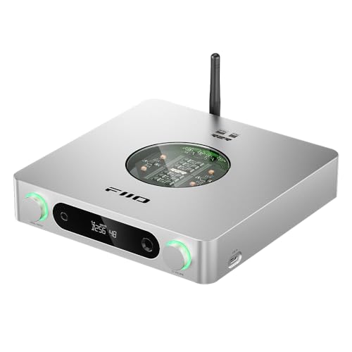 FiiO K13 R2R Desktop DAC & Headphone Amp, High-Fidelity 24Bit R2R DAC, Powerful 2400mW Output, LDAC Bluetooth Streaming, Dual Power Supply, 10-Band PEQ, Balanced XLR & RCA Audio Output (Silver) - color: Silver