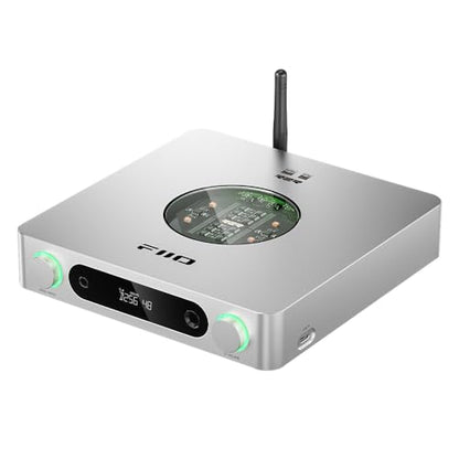 FiiO K13 R2R Desktop DAC & Headphone Amp, High-Fidelity 24Bit R2R DAC, Powerful 2400mW Output, LDAC Bluetooth Streaming, Dual Power Supply, 10-Band PEQ, Balanced XLR & RCA Audio Output (Silver) - color: Silver