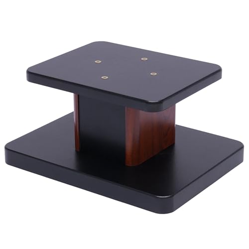 1 Pair Universal Wood Design Speaker Stands, Premium Surround Sound Home Theater Audio Stands, Bookshelf Speakers or Studio Monitors Stands (6" - Yellow Sandalwood)