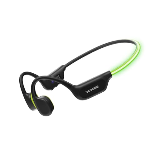 Bone Conduction Headphones Swimming, LED Light, IPX8 Waterproof, Bluetooth 6.0, Open Ear Headphones with Mic, 32GB MP3 Player, 10-Hour Battery Life for Cycling, Running and Fitness, Black - color: Black