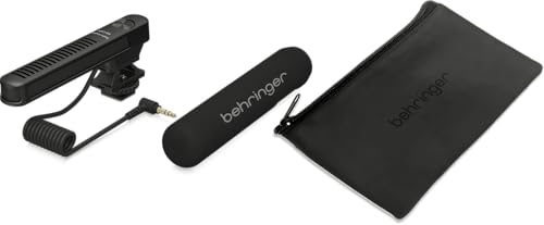 Behringer GO CAM Shotgun Microphone Wired Professional Camera Mic for Podcast Interviews Vlogs Live Streaming Audio Recorder, Black