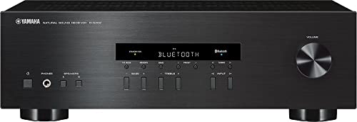 Yamaha Audio 2021 Yamaha R-S202 Stereo Receiver with Built-In Bluetooth Connectivity, Up to 100W Per Channel at 8 Ohms, 4 x RCA-In, 1 x RCA-Out, Front Panel 1/4'' Headphone Output (Black) (Renewed)