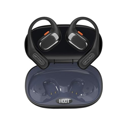 X52 Open Ear Headphones, Bluetooth 6.0 | Wireless Earbuds with Earhooks, Anti-Accidental Touch, LED Display, 30H Playtime, Sport Headphones for Running Workout, Black - color: Black