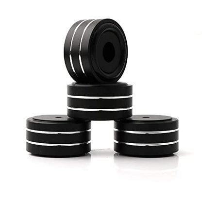 4Pcs Audio Isolation Feet Load 400KG Anti Vibration Pads 40 * 20mm(Black) | Aluminum Hifi Isolation Footer with Threaded Screw&Adhesive fit Speaker/amplifier/turntable/subwoofer/Record Player/Equipment - color: Black