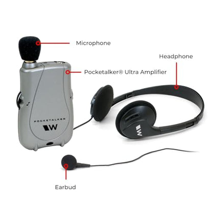 Williams Sound PockeTalker Ultra DUO Sound Amplifier with Headphone & Earbud