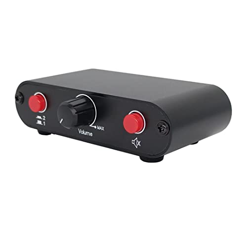 2-Way RCA Stereo Audio Switch Input Signal Source Switcher Selector Splitter Box（2 in 1 Out / 1 in 2 Out）-RC21 - color: 2-way audio switch