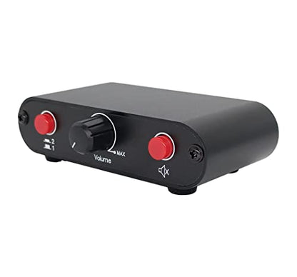 2-Way RCA Stereo Audio Switch Input Signal Source Switcher Selector Splitter Box（2 in 1 Out / 1 in 2 Out）-RC21 - color: 2-way audio switch
