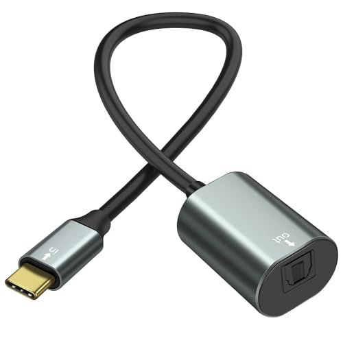 XMSJSIY USB Type-C to SPDIF Optical Audio Cable -30CM/11.8INCH | Type C Male to TOSLINK Female PCM Stereo Audio Adapter Converter for MacBook Laptop Computer