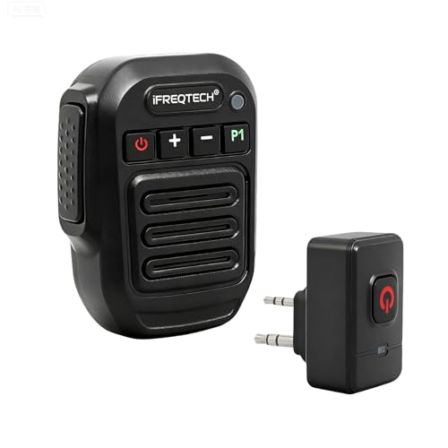 Walkie Talkie Wireless Handheld Speaker Mic, 2 Pin K-Connector Remote Shoulder Microphone Compatible with Baofeng UV-5R BF-F8HP UV-82 UV-82HP and Kenwood, TYT, BTECH Radios