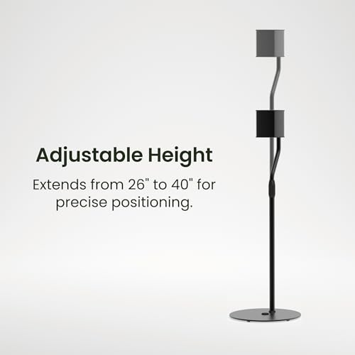 Kanto SLH Universal Height Adjustable Speaker Stands for Satellites up to 9 lbs (4 kg) | Pair | Black