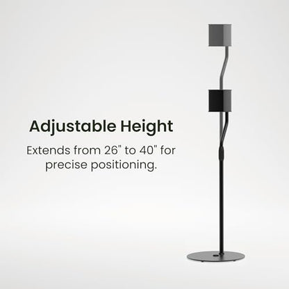 Kanto SLH Universal Height Adjustable Speaker Stands for Satellites up to 9 lbs (4 kg) | Pair | Black