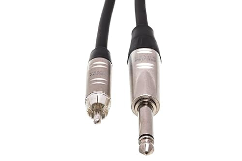 Hosa HPR-020 Pro Unbalanced Interconnect, REAN 1/4" TS to RCA, 20 Feet - size: 20 Feet, style: HPR-020